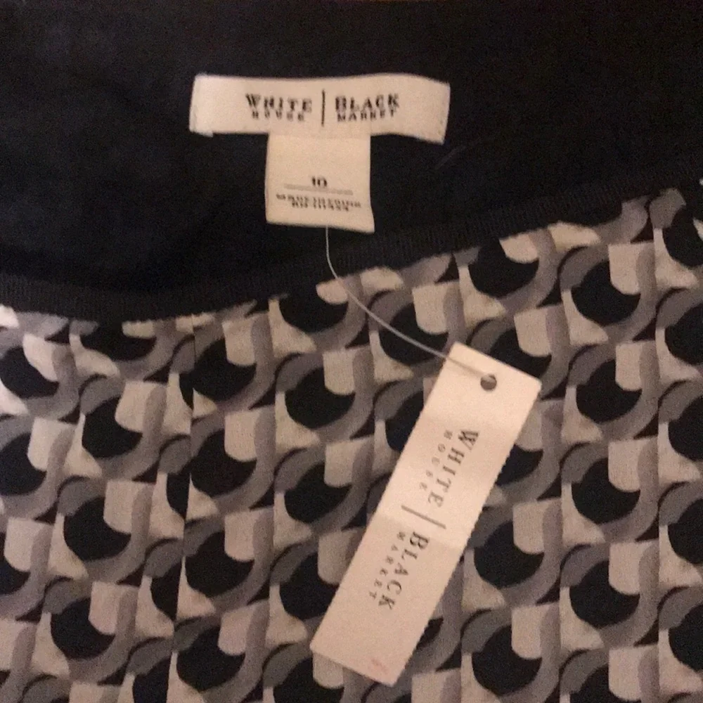 Vintage White House Black Market Geometric Pattern Skirt Full Flare::NWT::